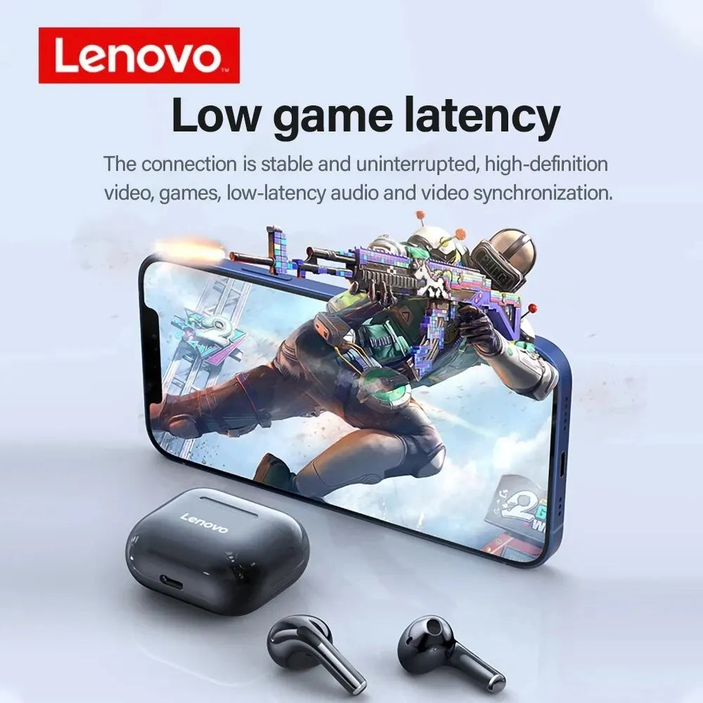 Lenovo LP40 Earphones TWS Wireless Bluetooth 5.0 Earbuds Bass Touch Control Stereo Noise Reduction Long Standby Original Choice