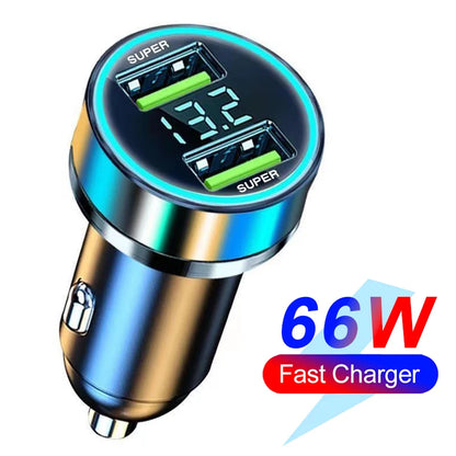 250W 6 Ports Car Charger Fast Charging PD QC3.0 USB C Car Phone Charger Type C Adapter in Car For iPhone Samsung Huawei Xiaomi