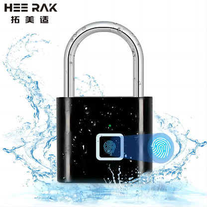 HEE RAK Keyless USB Charging Fingerprint Lock Smart Padlock Waterproof Door Lock 0.2sec Unlock Portable Anti-theft Padlock Zinc